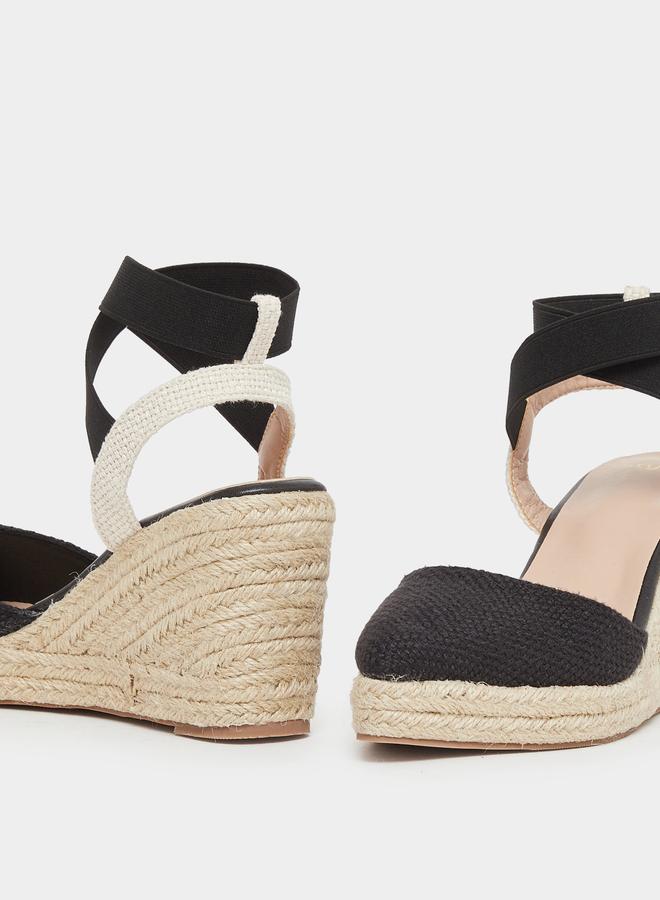 Styli Elasticated Strap Espadrille Wedge Sandals - Image 3