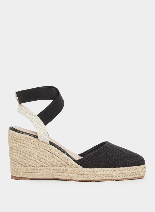 Styli Elasticated Strap Espadrille Wedge Sandals - Image 1