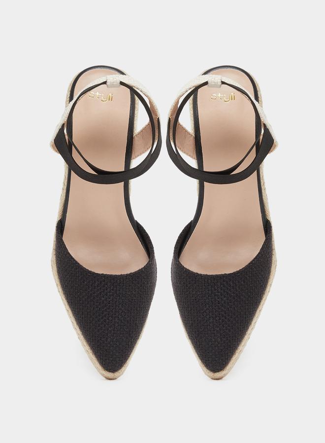 Styli Elasticated Strap Espadrille Wedge Sandals - Image 5
