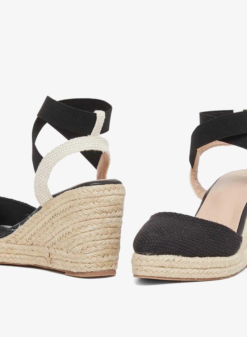Styli Elasticated Strap Espadrille Wedge Sandals - Image 3