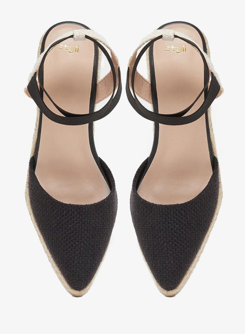 Styli Elasticated Strap Espadrille Wedge Sandals - Image 5