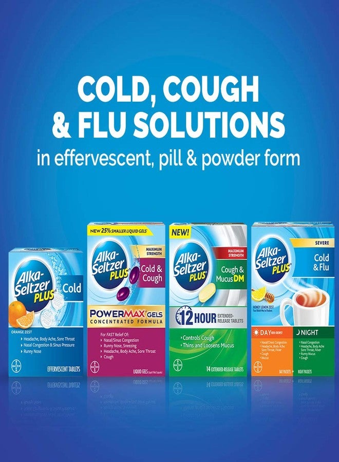 Alka-Seltzer Alka Seltzer Plus Maximum Strength PowerMax Cold and Cough Medicine,Liquid Gels for adults with Pain Reliever, Fever Reducer, Cough Suppressant and Nasal Decongestant, 16 count - Image 3