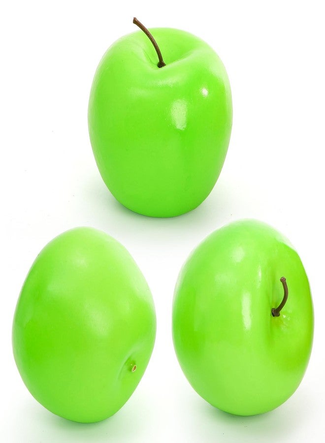 ZEAYEA 20 Pcs Artificial Green Apples, Decorative Plastic Fake Apple Model, Realistic Lifelike Simulation Apples Fruit for Photography Props, Kitchen, Wedding, Home, Party Decoration - Image 4