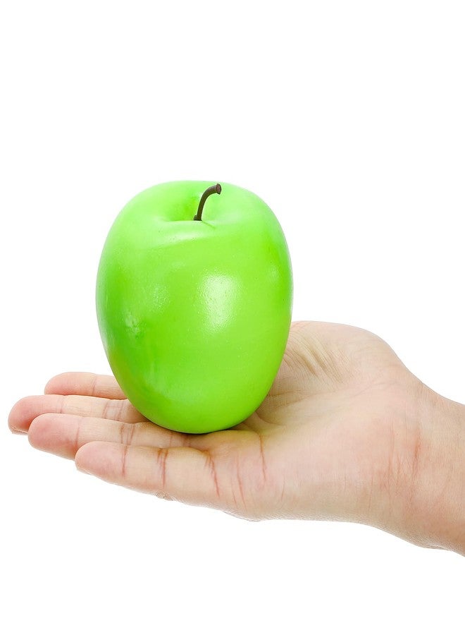 ZEAYEA 20 Pcs Artificial Green Apples, Decorative Plastic Fake Apple Model, Realistic Lifelike Simulation Apples Fruit for Photography Props, Kitchen, Wedding, Home, Party Decoration - Image 3