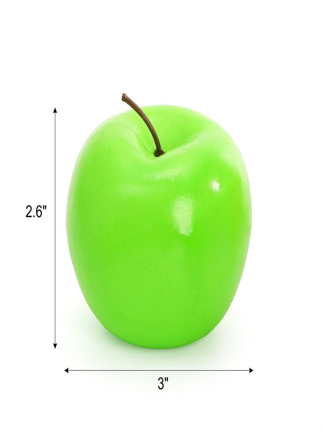 ZEAYEA 20 Pcs Artificial Green Apples, Decorative Plastic Fake Apple Model, Realistic Lifelike Simulation Apples Fruit for Photography Props, Kitchen, Wedding, Home, Party Decoration - Image 2