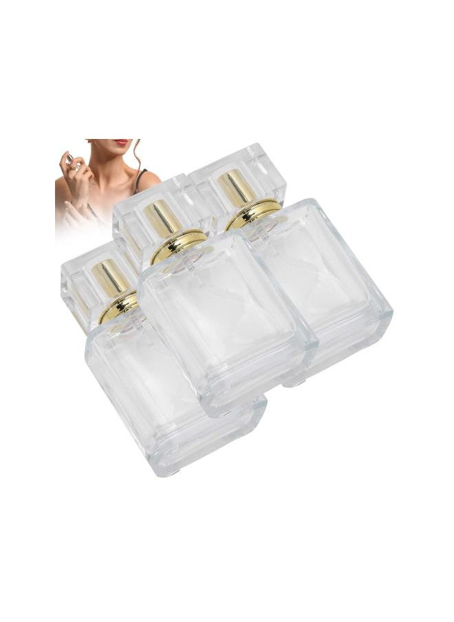 WYBOT - 50ml Perfume Bottle - Glass Spray Perfume Bottle with Spray Applicator Empty Atomizer Bottle Perfume Refillable Bottle Liquid Container Transparent Perfume Spray Perfume Atomizer Bottle(03) - Image 1