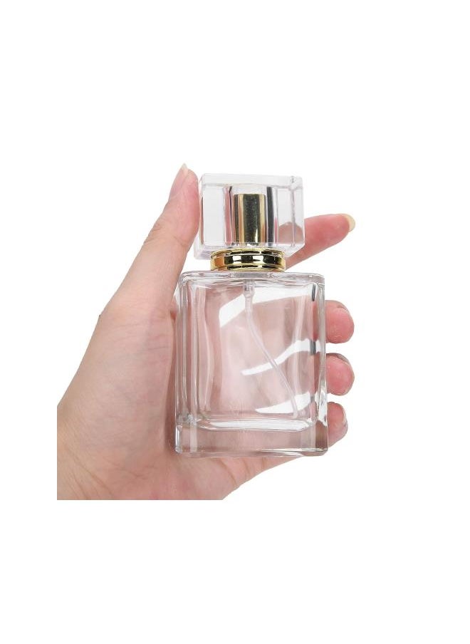 WYBOT - 50ml Perfume Bottle - Glass Spray Perfume Bottle with Spray Applicator Empty Atomizer Bottle Perfume Refillable Bottle Liquid Container Transparent Perfume Spray Perfume Atomizer Bottle(03) - Image 1