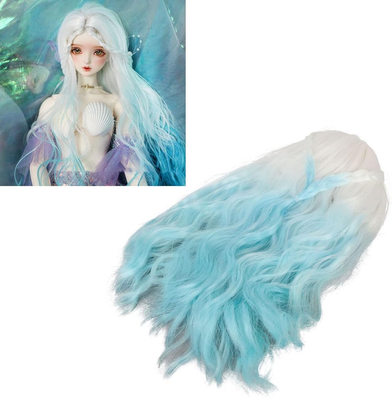 RASTKY 1/6 Doll Wig Gradient Curly Style High Elasticity for Doll Making Hair Replacements DIY for 1/6 High Temperature Fiber (Gradient Blue) - Image 3