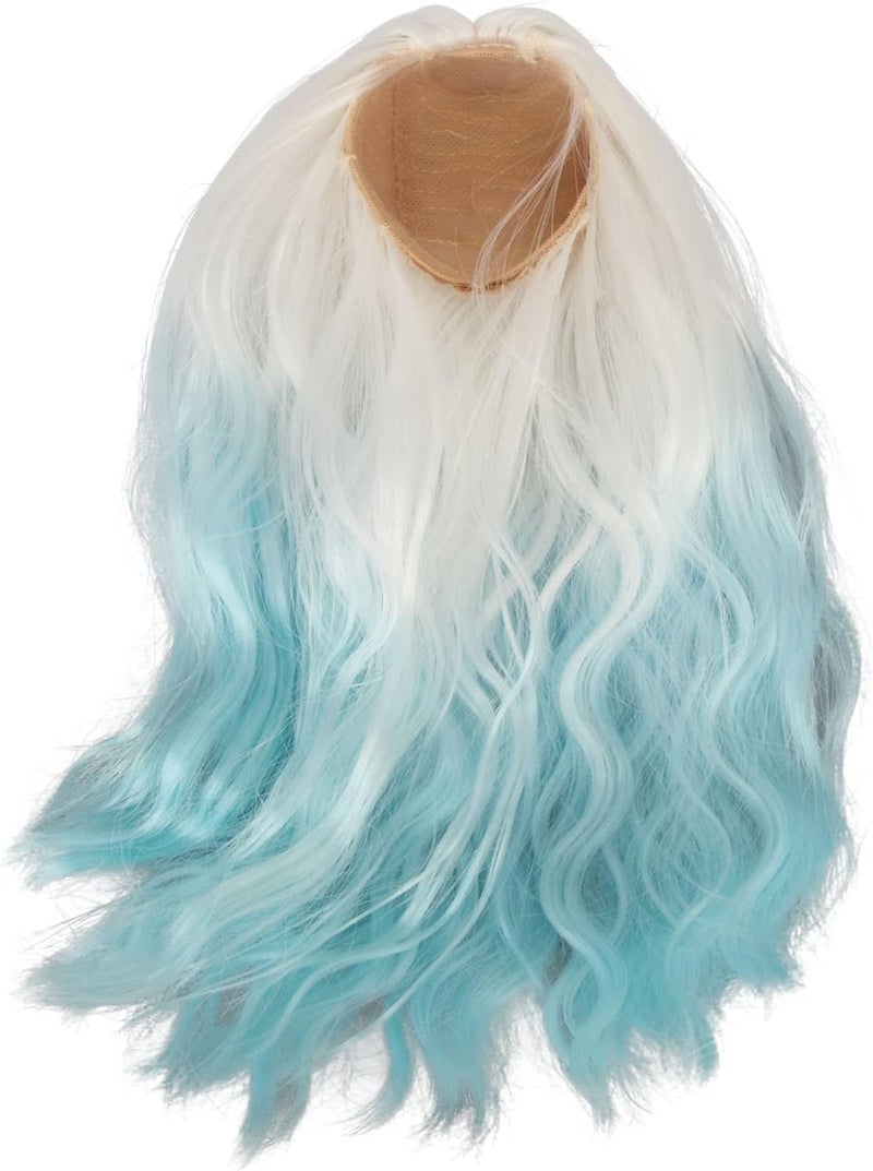 RASTKY 1/6 Doll Wig Gradient Curly Style High Elasticity for Doll Making Hair Replacements DIY for 1/6 High Temperature Fiber (Gradient Blue) - Image 4