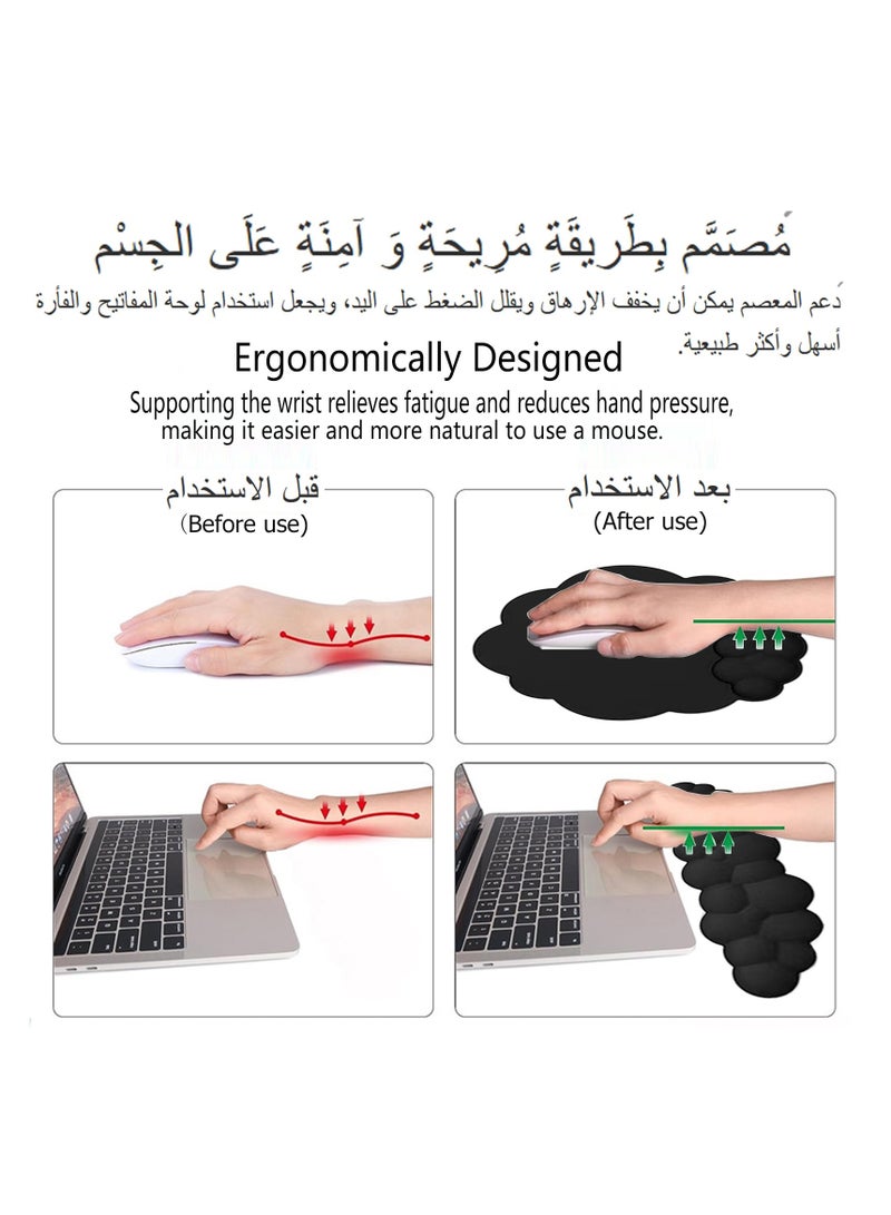LAIAOCISI Keyboard Wrist Rest Set Cute Cloud Shape PU Memory Foam Non-Slip Wrist Rest with A Coaster Cup Mat Computer Elbow Pad Arm Rest Wrist Cushion Mouse pad, Ergonomic Design for Typing Comfortably  - Image 3