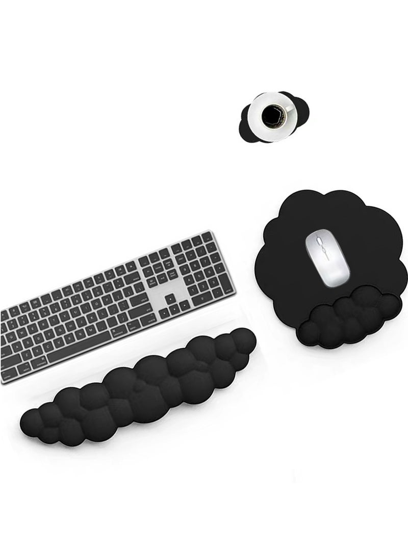 LAIAOCISI Keyboard Wrist Rest Set Cute Cloud Shape PU Memory Foam Non-Slip Wrist Rest with A Coaster Cup Mat Computer Elbow Pad Arm Rest Wrist Cushion Mouse pad, Ergonomic Design for Typing Comfortably  - Image 5