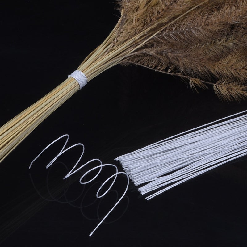 EBOOT 100 Pcs White Floral Wire 26 Gauge Florist Stem Wire for DIY Craft Cake 14 Inch Bouquet Stem Wrapping Wreath Making Flower Arrangement Christmas New Year Holiday Wedding Party Supplies - Image 5