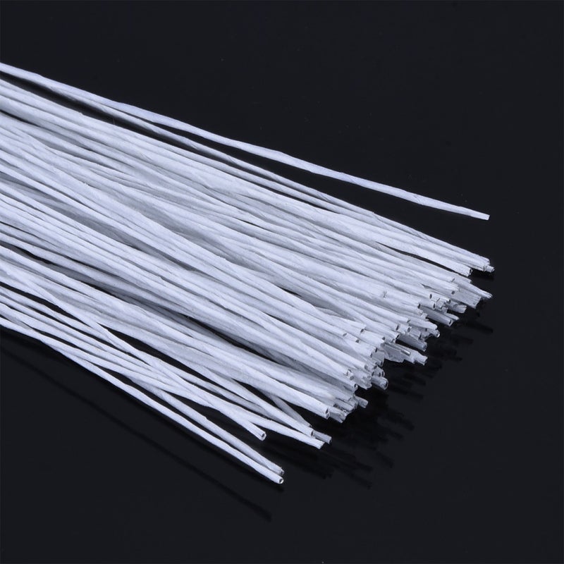 EBOOT 100 Pcs White Floral Wire 26 Gauge Florist Stem Wire for DIY Craft Cake 14 Inch Bouquet Stem Wrapping Wreath Making Flower Arrangement Christmas New Year Holiday Wedding Party Supplies - Image 3