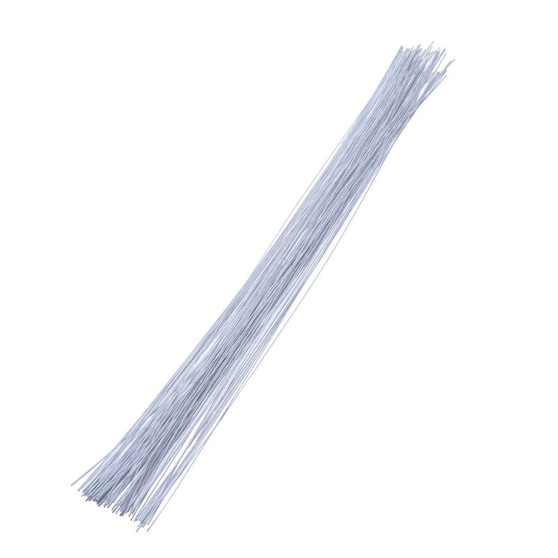 EBOOT 100 Pcs White Floral Wire 26 Gauge Florist Stem Wire for DIY Craft Cake 14 Inch Bouquet Stem Wrapping Wreath Making Flower Arrangement Christmas New Year Holiday Wedding Party Supplies - Image 2