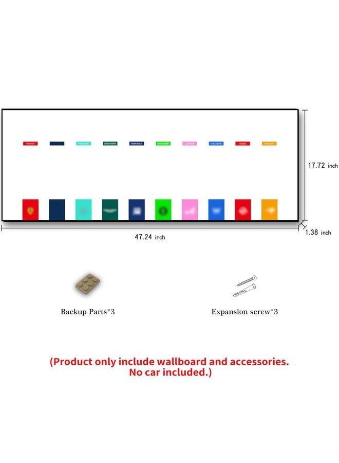 iLuane Display Wallboard for LEGO Speed Champions Ultimate Formula 1 Collector's Pack 66802, Holds 10 Cars on One Frame, Adult Collectibles F1 Wall Mount, Home or Office Décor (No Car Included) - Image 4