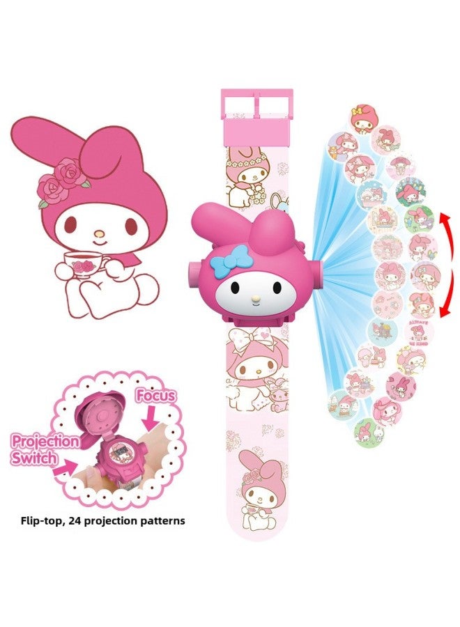 Hot Sale Children Flip Watch Girls Rainbow Horse Mermaid Projection Electronic Watch Boys Toy Gift-Color:8527 Masked Man - Image 4