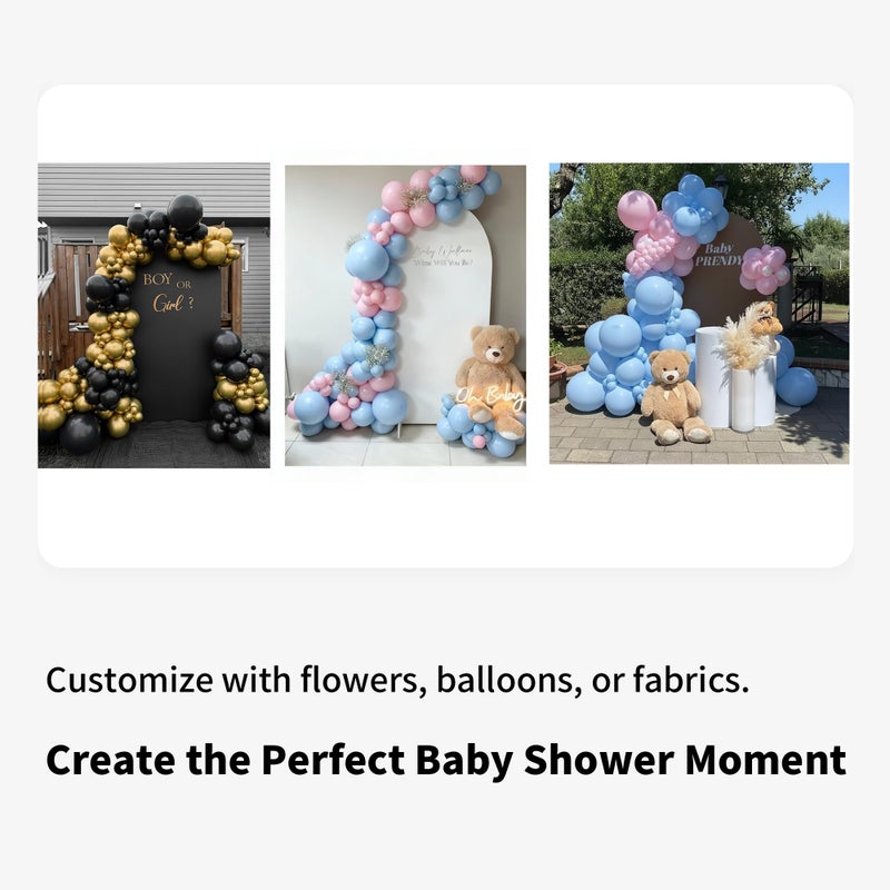 Romlits Quick Assembly Aluminum Alloy Arch Backdrop Stand, Lightweight & Sturdy for Weddings, Baby Showers & Birthday Parties, 6FT x 2.7FT Balloon Frame with Elastic Cord Design - Image 3