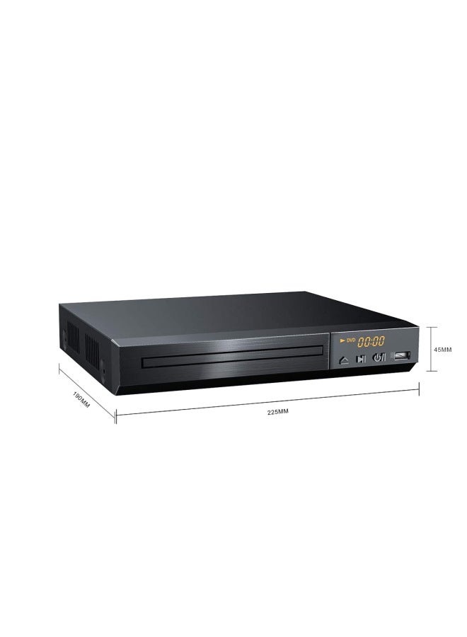 High-definition Mini Vcd Dvd Player Home Use Digital Computer Portable Dvd Player Compact Disc-Body Color:Black With HD Line (US Standard)