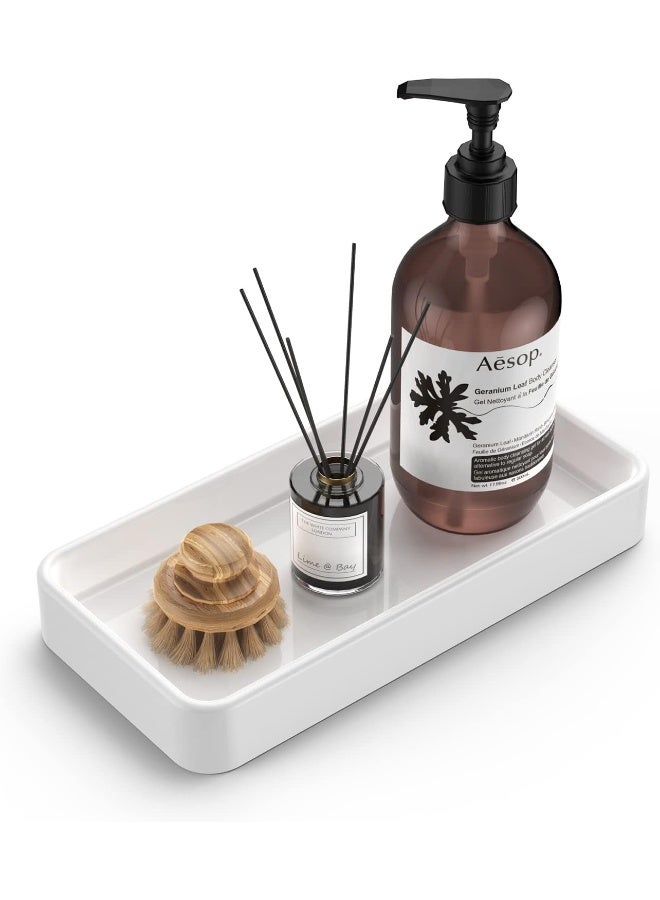 Gurygo Countertop and Vanity Tray - Kitchen Sink Tray - Small 7.7" Rectangular Vanity Sink Tray for Bathroom - Bathroom Tray - Key Trinket Ring Tray - Kitchen Sink Soap Dispenser Tray - Image 1