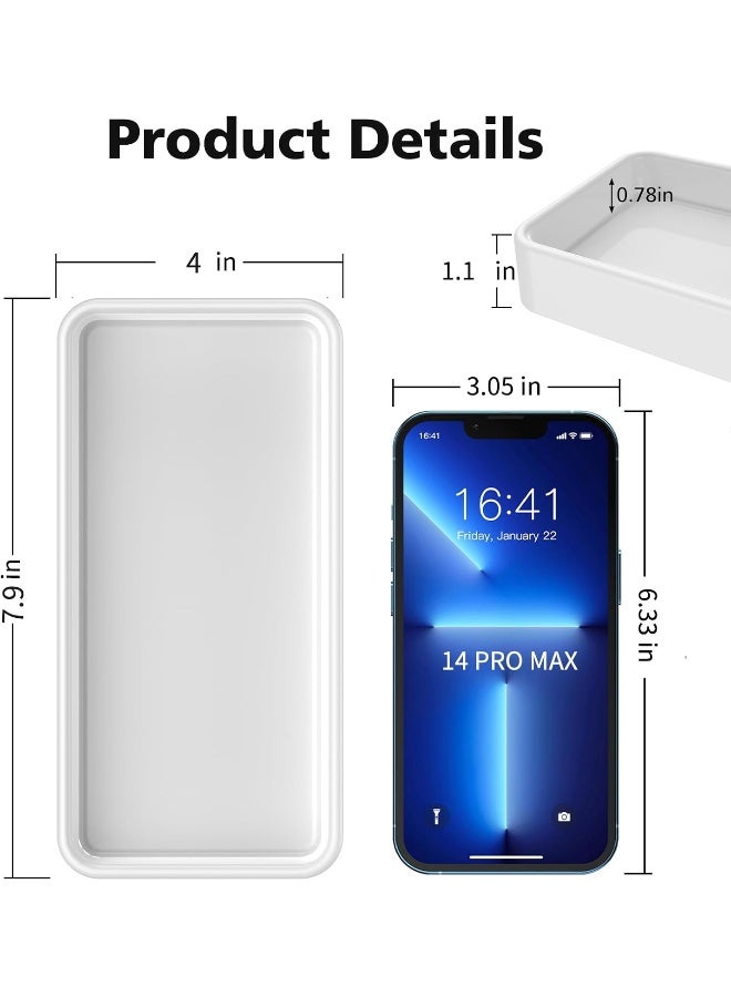 Gurygo Countertop and Vanity Tray - Kitchen Sink Tray - Small 7.7" Rectangular Vanity Sink Tray for Bathroom - Bathroom Tray - Key Trinket Ring Tray - Kitchen Sink Soap Dispenser Tray - Image 3