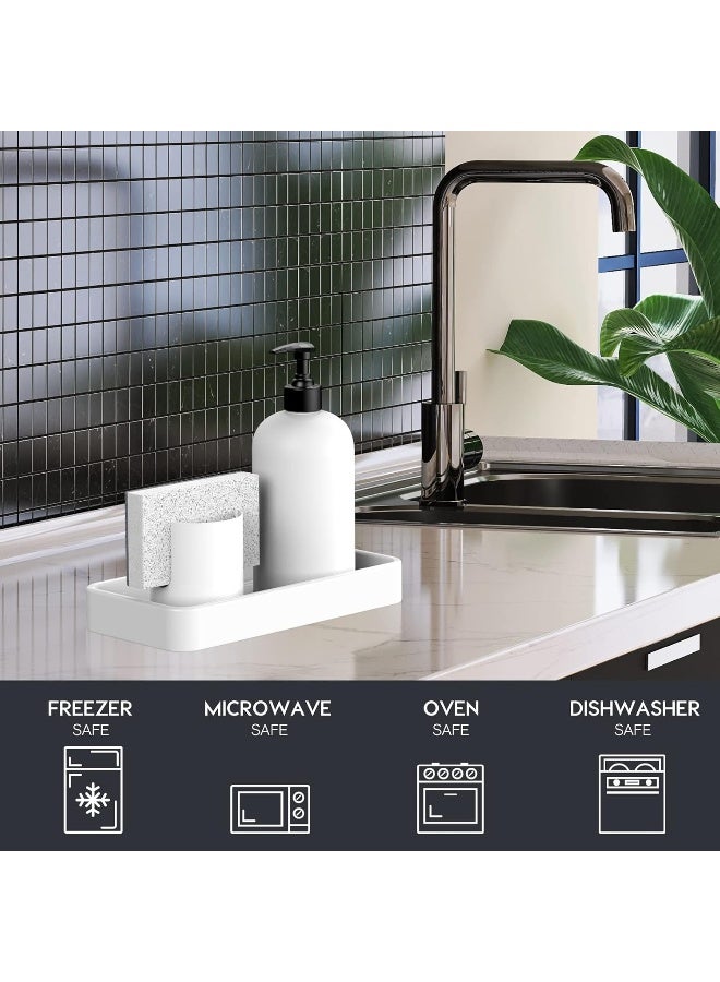 Gurygo Countertop and Vanity Tray - Kitchen Sink Tray - Small 7.7" Rectangular Vanity Sink Tray for Bathroom - Bathroom Tray - Key Trinket Ring Tray - Kitchen Sink Soap Dispenser Tray - Image 5