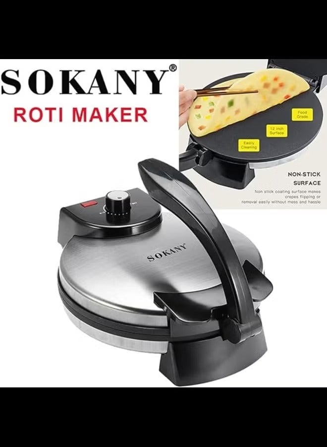 سوكاني SOKANY KJ-507 1100W Roti Maker, 32cm Tortilla Press, Non-stick Surface, Flour Tortilla press, Tortilla Maker, Dough Press, To make Indian style Chapati - Image 4