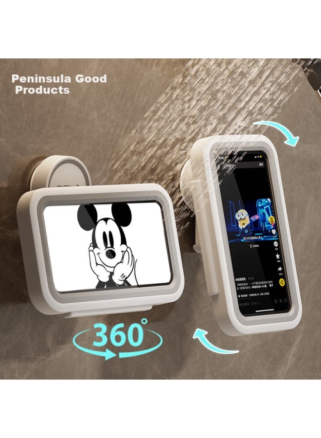 Bydoll Rotating Bathroom Phone Holder, Waterproof Shower Binge-watching Dual-use Gadget, Bathroom Wall-mounted Storage Rack Without Drilling - Image 4