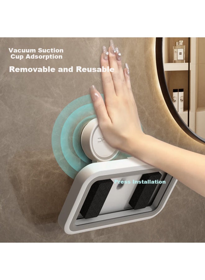 Bydoll Rotating Bathroom Phone Holder, Waterproof Shower Binge-watching Dual-use Gadget, Bathroom Wall-mounted Storage Rack Without Drilling - Image 3