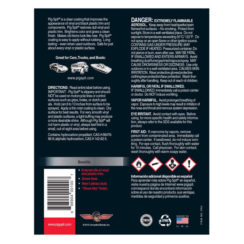 Pig Spit Original for Use on Motors, Transmissions, Vinyl and Black Plastic Trim Components and Tires, 9 oz, 4-Pack - Image 2