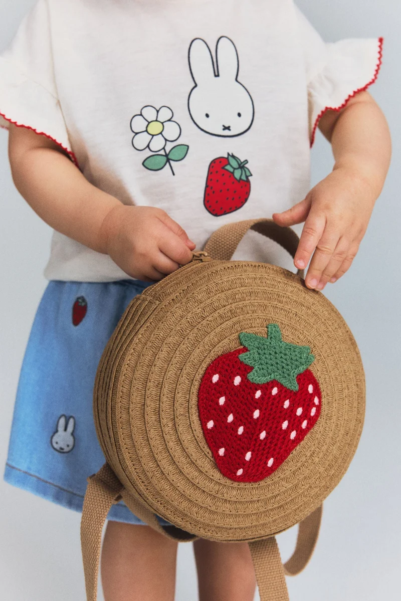H&M Round straw backpack