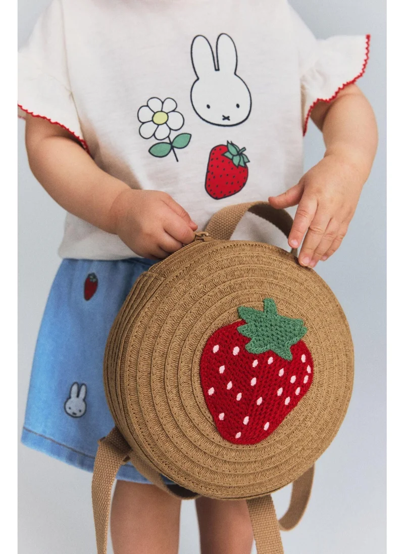 H&M Round straw backpack