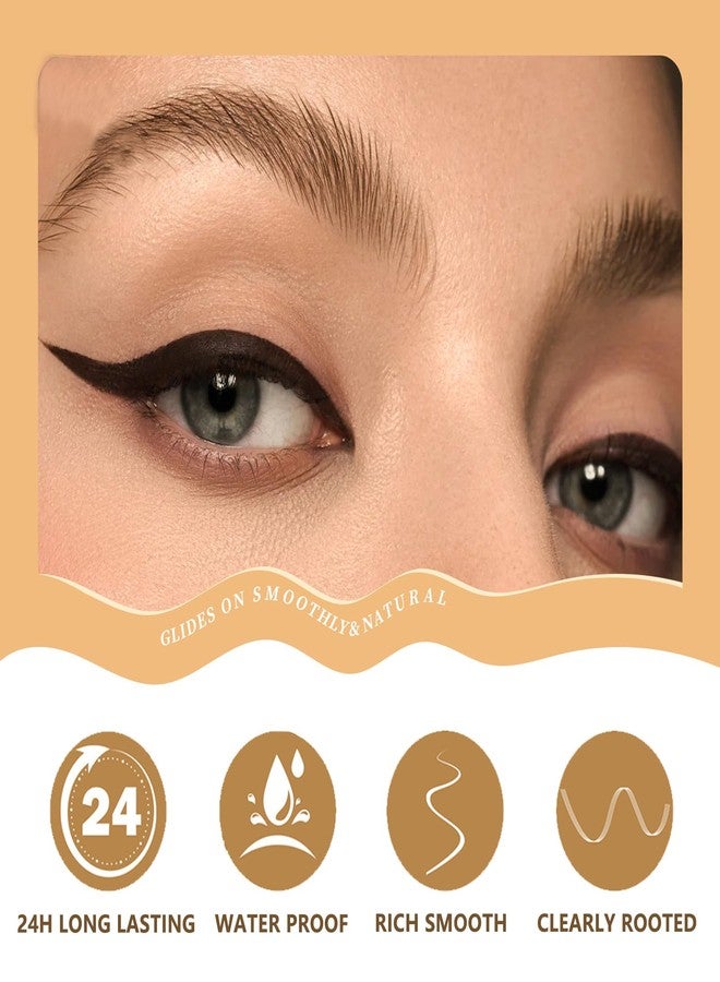 Aaiffey 2 Pcs Light Brown Gel Eyeliner,Glitter Colored Eyeliner Pen Waterproof Soft and Smooth Glide Eye Liners Gel with High Pigment Quick-Dry Buildable Long Lasting (03#+06#) - Image 4
