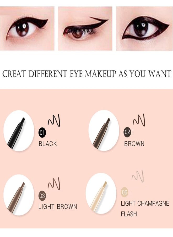 Aaiffey 2 Pcs Light Brown Gel Eyeliner,Glitter Colored Eyeliner Pen Waterproof Soft and Smooth Glide Eye Liners Gel with High Pigment Quick-Dry Buildable Long Lasting (03#+06#) - Image 2