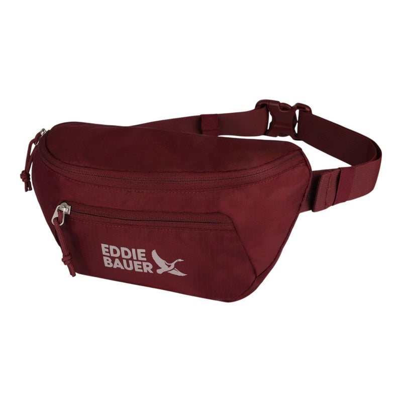 Eddie Bauer Stowaway Packable Waistpack Sling Fanny Pack Travel Foldable Lightweight Outdoor 1L Ripstop Polyester Black Cherry - Image 2