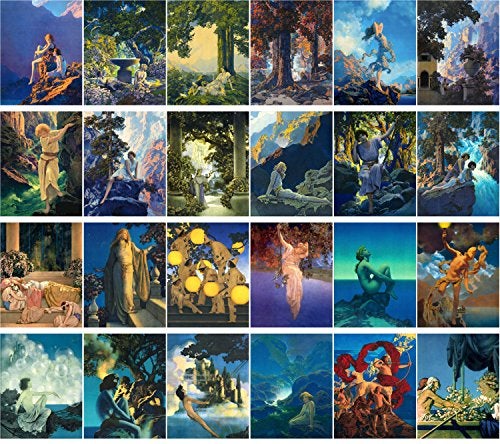 PIXILUV Vintage PostCards 24 pcs Amazing Lanscapes and Beautiful People Vintage Comic Illustration - Image 2