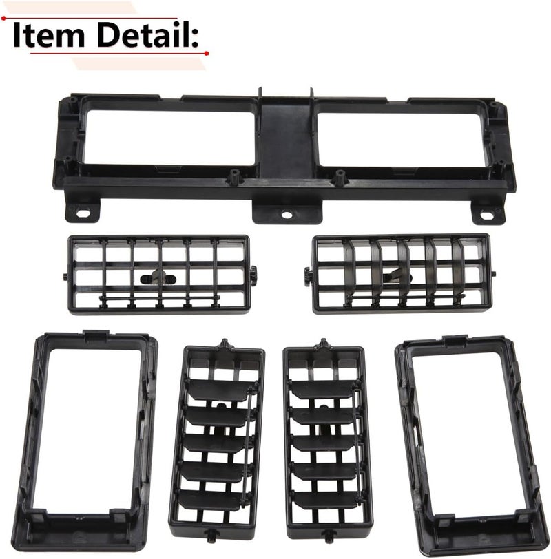 RLB-HILON RLBHILON Dashboard Heater Air Vent Grille Set Compatible with Nissan Navara D21 Hardbody Pickup 1986 to 1997 Year Black Color - Image 4