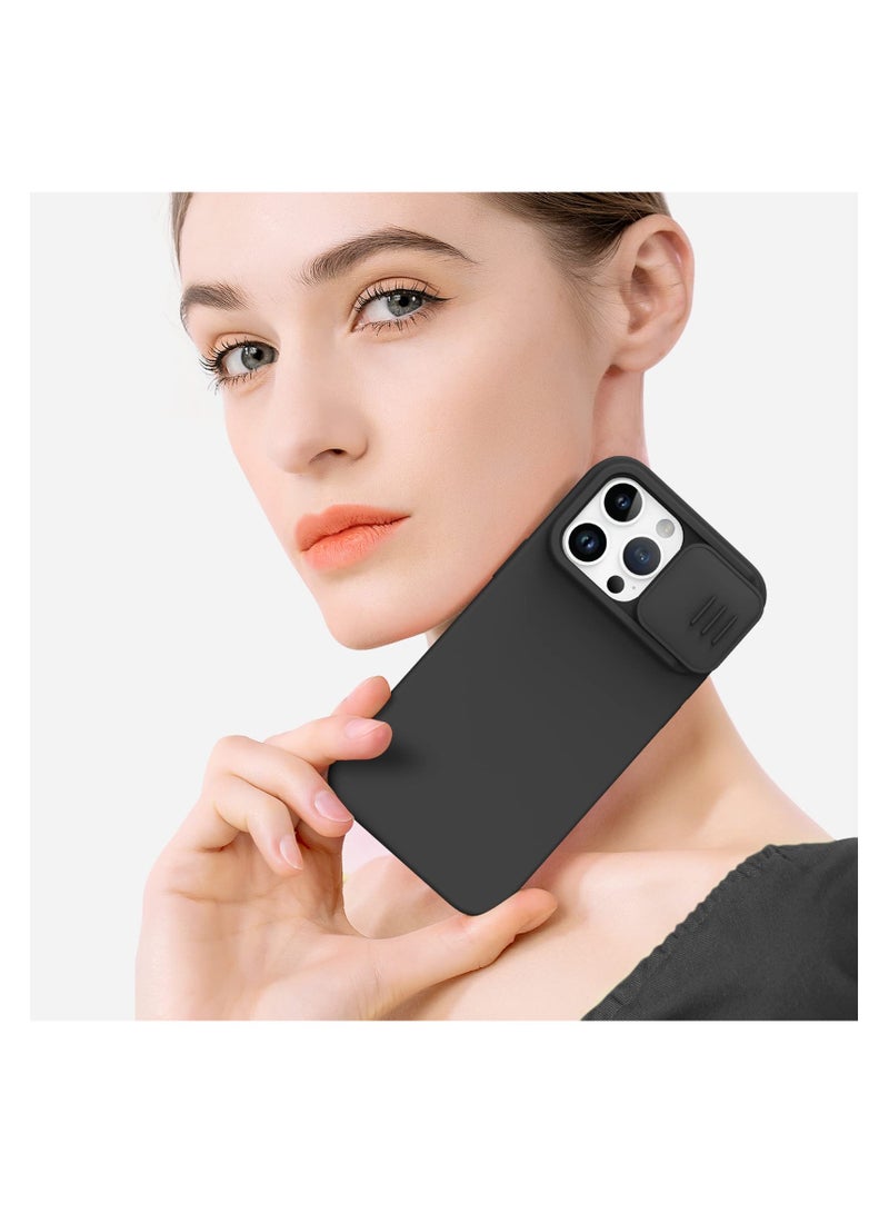 Aookay For iPhone 15 Pro Max Case Compatible with Magsafe, Silicone Magnetic Case with Slide Camera Cover, Slim CamShield Silky Case for iPhone 15 Pro Max , Black  - Image 5