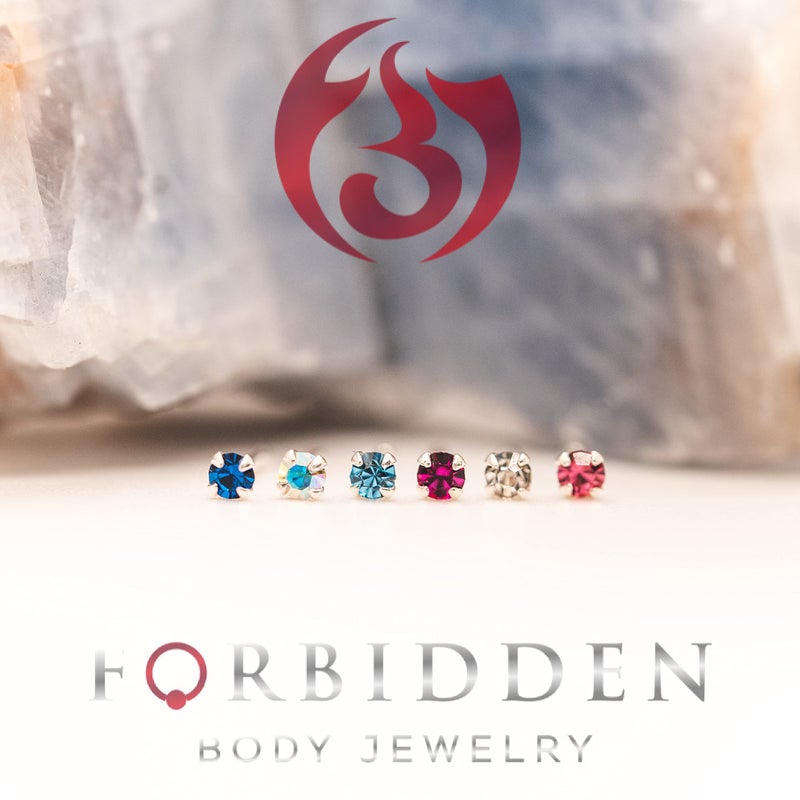 Forbidden Body Jewelry Nose Rings Sterling Silver CZ Simulated Diamond Micro Nose Studs 22G Set of 3 (Clr, Blue, Aqua) - Image 4