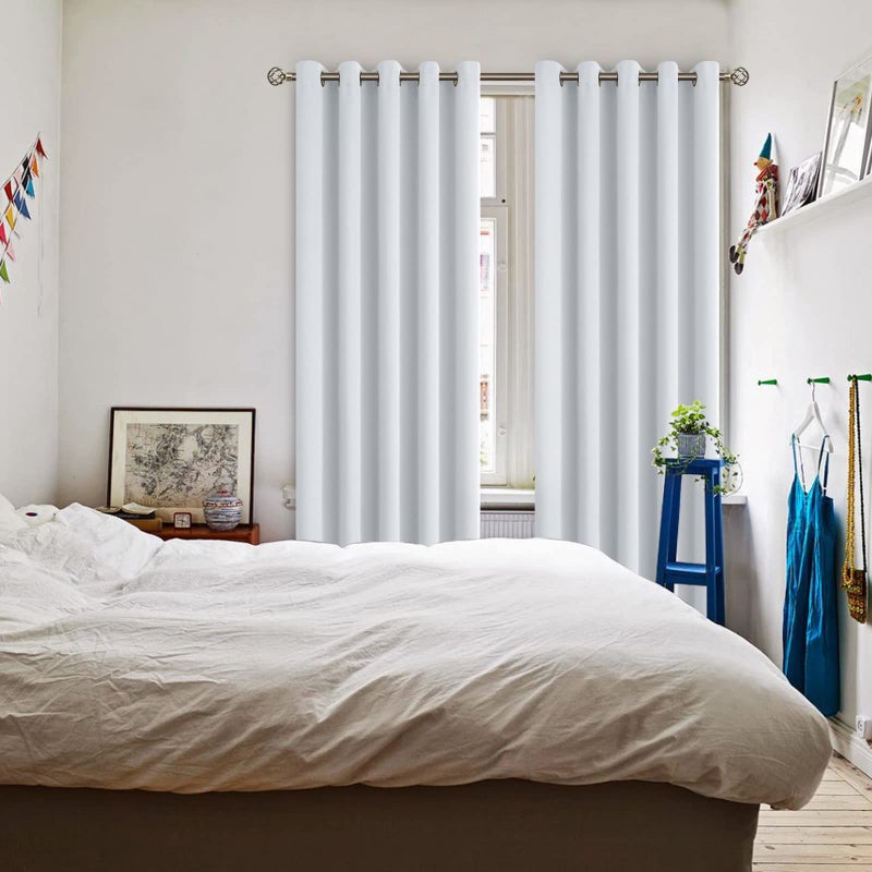 BGment Room Darkening Curtains 84 Inches Long - Grommet Thermal Insulated Drapes Window Treatment Curtains for Bedroom  2 Panels  70 x 84 Inch  Greyish White - Image 2