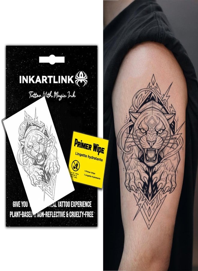 INKARTLINK Thunder Tiger Totem Temporary Tattoos, Realistic Waterproof - Image 1