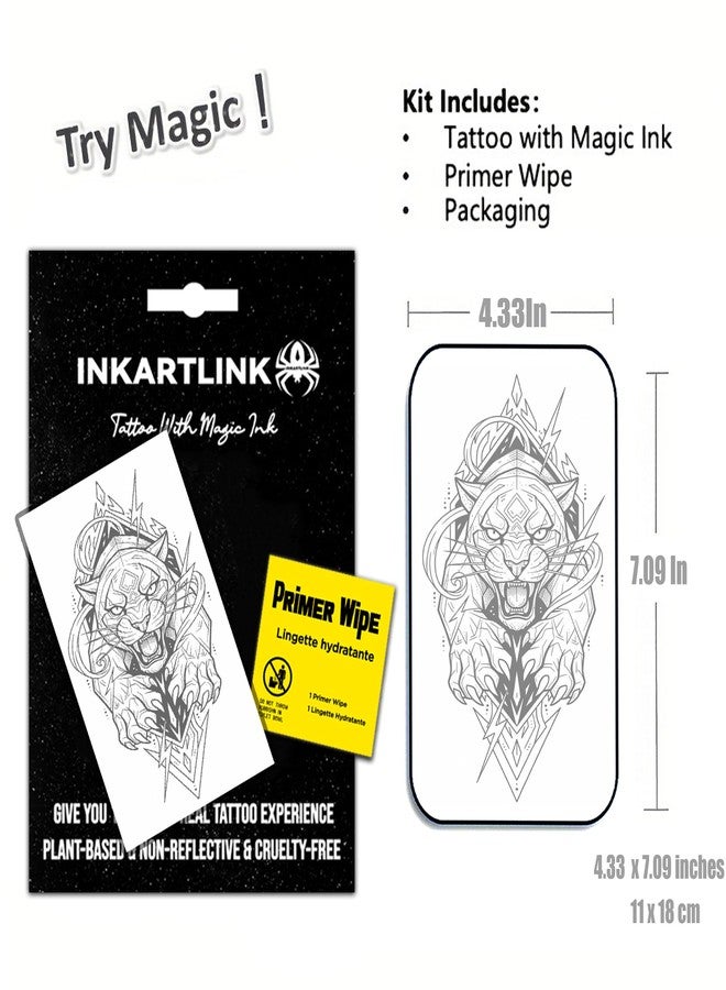 INKARTLINK Thunder Tiger Totem Temporary Tattoos, Realistic Waterproof - Image 2