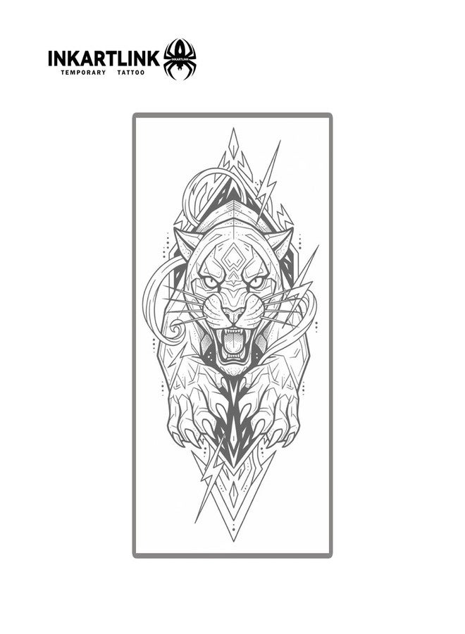 INKARTLINK Thunder Tiger Totem Temporary Tattoos, Realistic Waterproof - Image 4
