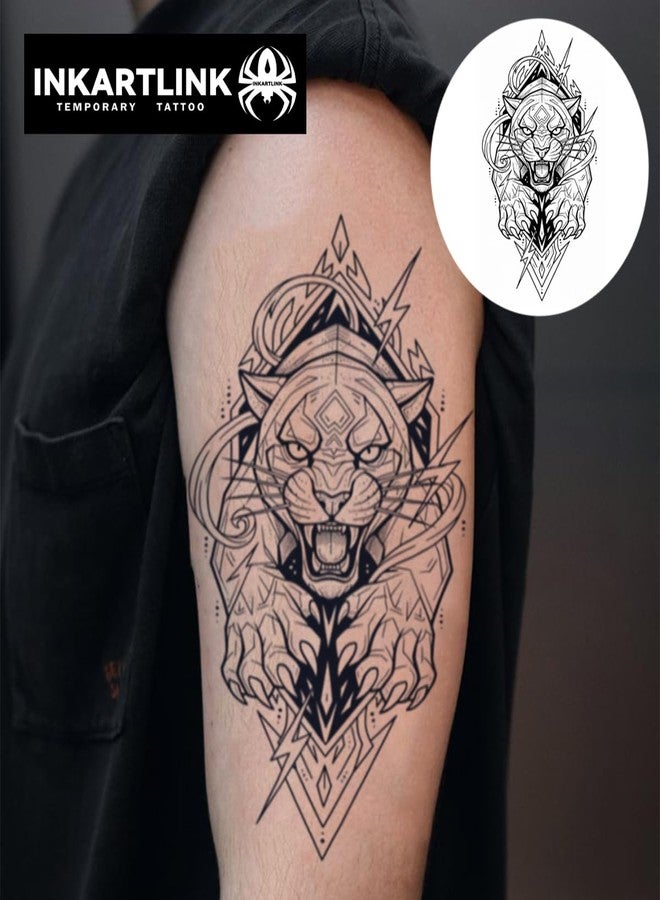 INKARTLINK Thunder Tiger Totem Temporary Tattoos, Realistic Waterproof - Image 3