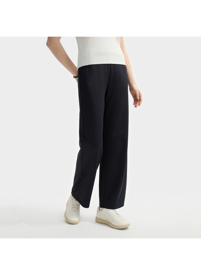 FILA Women'S Casual Pants Ladies Fashion Simple Comfortable Daily Commute Wide Leg Knit Trousers - Image 4