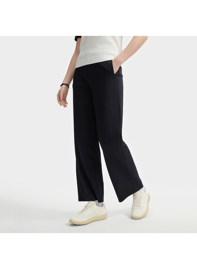 FILA Women'S Casual Pants Ladies Fashion Simple Comfortable Daily Commute Wide Leg Knit Trousers - Image 2
