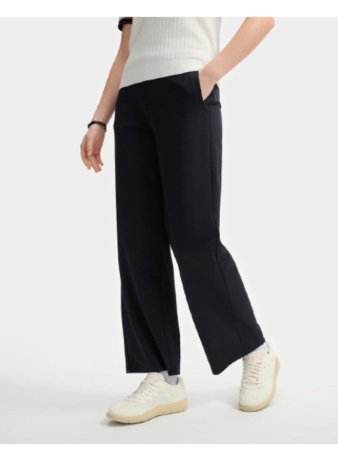 FILA Women'S Casual Pants Ladies Fashion Simple Comfortable Daily Commute Wide Leg Knit Trousers - Image 1