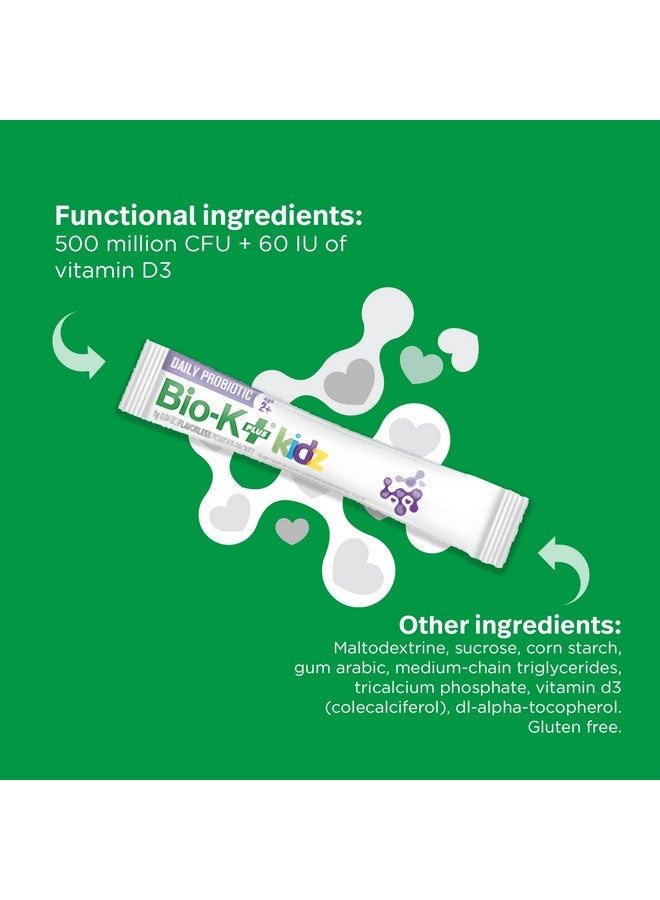 Bio-K Plus Bio K+ Daily Probiotic for Kids, Probiotic Powder with Limosilactobacillus fermentum LC40® and Vitamin D3, Shelf-Stable, Non GMO, Gluten Free - 28 Single-Serve Packets - Image 4