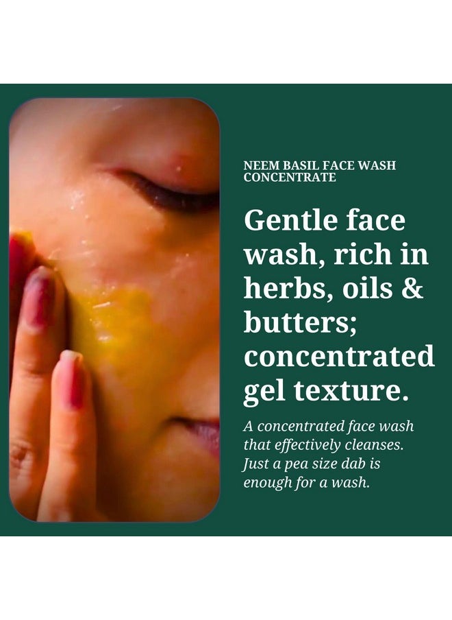 Rustic Art - Organic Neem Basil Face Wash Concentrate | Anti Acne (Pimples), Sulphate, Paraben Free Cleanser For Women & Men | Suitable For Teenagers | 50G (Pack Of 1) - Image 1