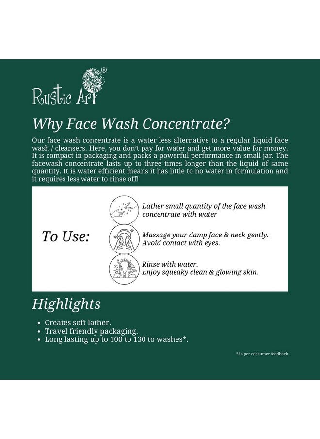 Rustic Art - Organic Neem Basil Face Wash Concentrate | Anti Acne (Pimples), Sulphate, Paraben Free Cleanser For Women & Men | Suitable For Teenagers | 50G (Pack Of 1) - Image 1