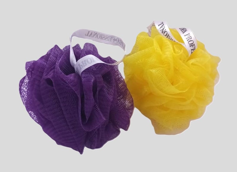 Super Soft Bathing Loofah - Shower Puffs | Long Lasting & Gentle for Sensitive, Dry & Normal Skin | Rich Lather Body Scrubber for Men & Women Pack of 2 - Image 1